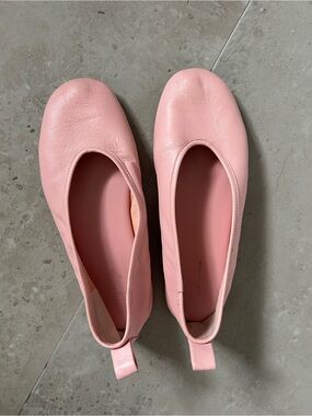 Pink Women's Leather Ballet Flats, 39